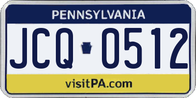 PA license plate JCQ0512