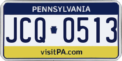 PA license plate JCQ0513
