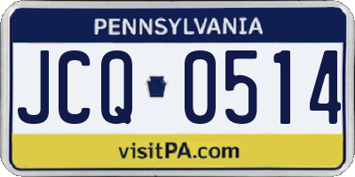 PA license plate JCQ0514