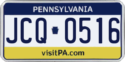 PA license plate JCQ0516