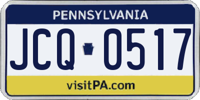 PA license plate JCQ0517