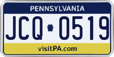 PA license plate JCQ0519