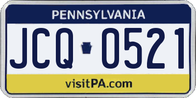 PA license plate JCQ0521
