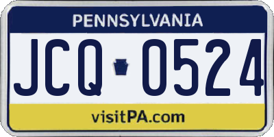 PA license plate JCQ0524