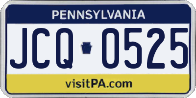 PA license plate JCQ0525