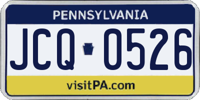 PA license plate JCQ0526