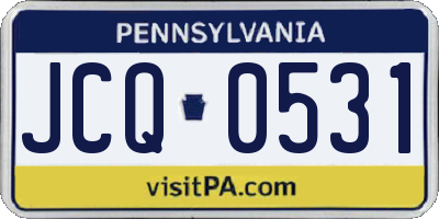 PA license plate JCQ0531