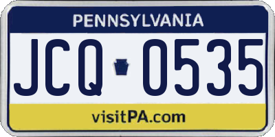 PA license plate JCQ0535