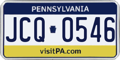 PA license plate JCQ0546