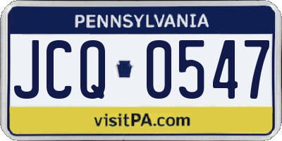 PA license plate JCQ0547
