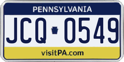 PA license plate JCQ0549