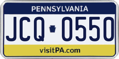 PA license plate JCQ0550