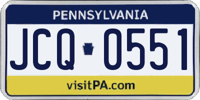 PA license plate JCQ0551