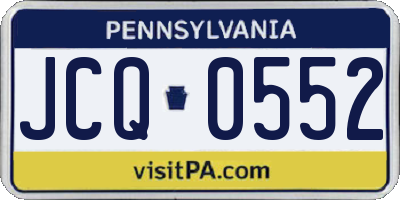 PA license plate JCQ0552