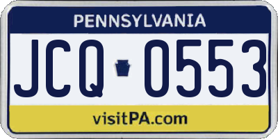 PA license plate JCQ0553