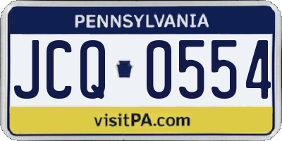 PA license plate JCQ0554