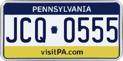 PA license plate JCQ0555