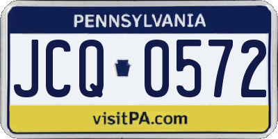 PA license plate JCQ0572