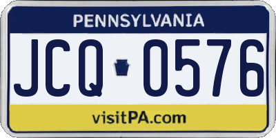 PA license plate JCQ0576