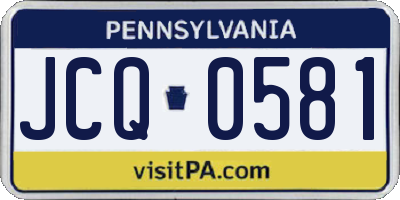 PA license plate JCQ0581