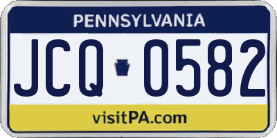 PA license plate JCQ0582