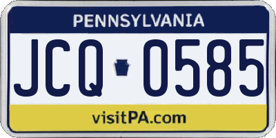 PA license plate JCQ0585