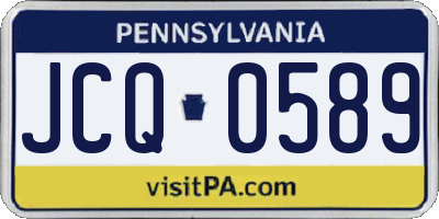 PA license plate JCQ0589