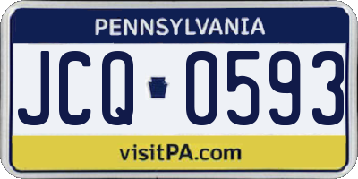 PA license plate JCQ0593