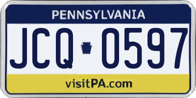 PA license plate JCQ0597