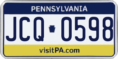 PA license plate JCQ0598