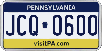 PA license plate JCQ0600