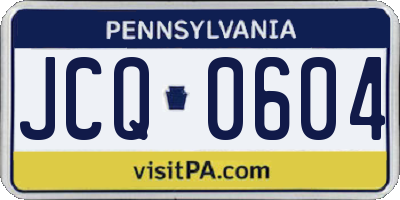 PA license plate JCQ0604