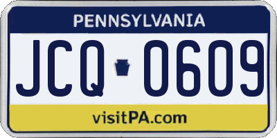 PA license plate JCQ0609