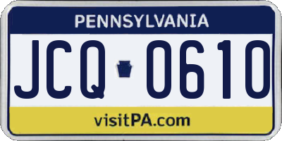 PA license plate JCQ0610