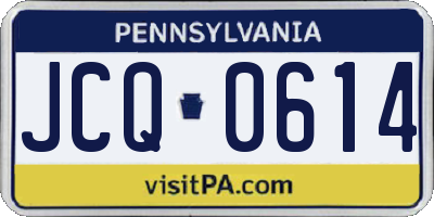PA license plate JCQ0614