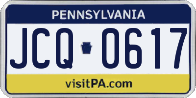 PA license plate JCQ0617