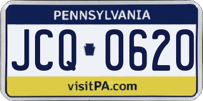 PA license plate JCQ0620