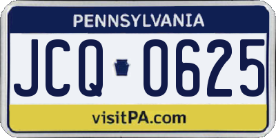 PA license plate JCQ0625