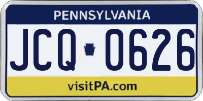 PA license plate JCQ0626