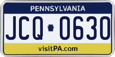 PA license plate JCQ0630