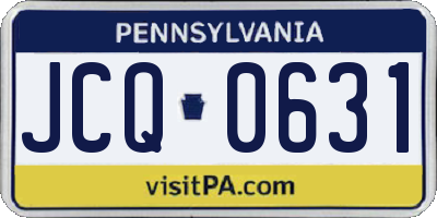 PA license plate JCQ0631
