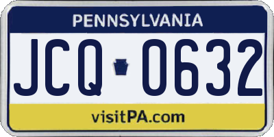 PA license plate JCQ0632