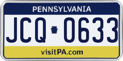 PA license plate JCQ0633
