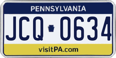 PA license plate JCQ0634