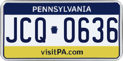 PA license plate JCQ0636
