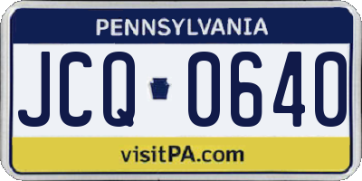 PA license plate JCQ0640