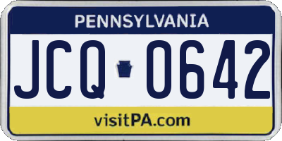PA license plate JCQ0642