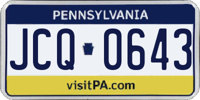 PA license plate JCQ0643