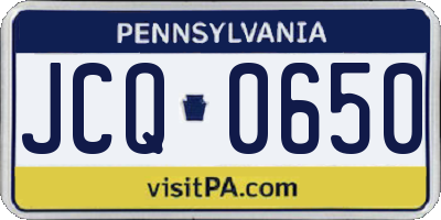 PA license plate JCQ0650