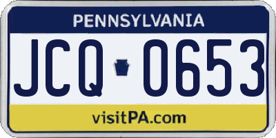 PA license plate JCQ0653